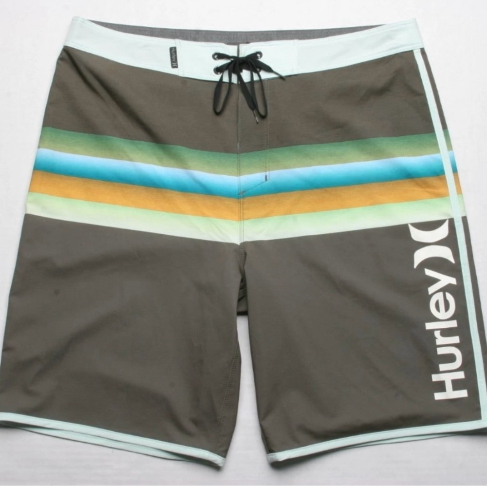 Hurley Green and Blue Board Shorts Classic‎ Surf Style